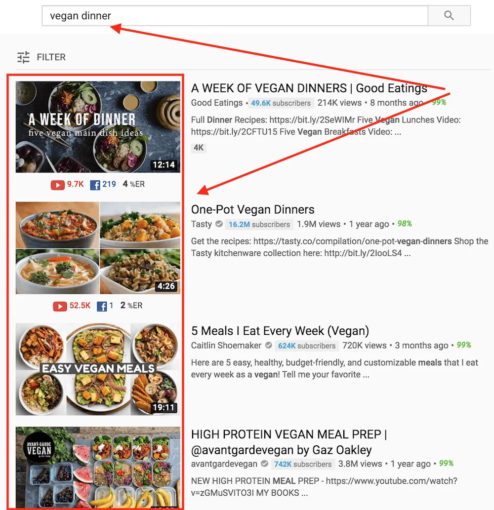 search results youtube
