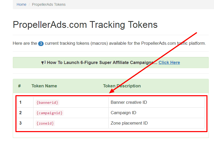 propellerads tracking token