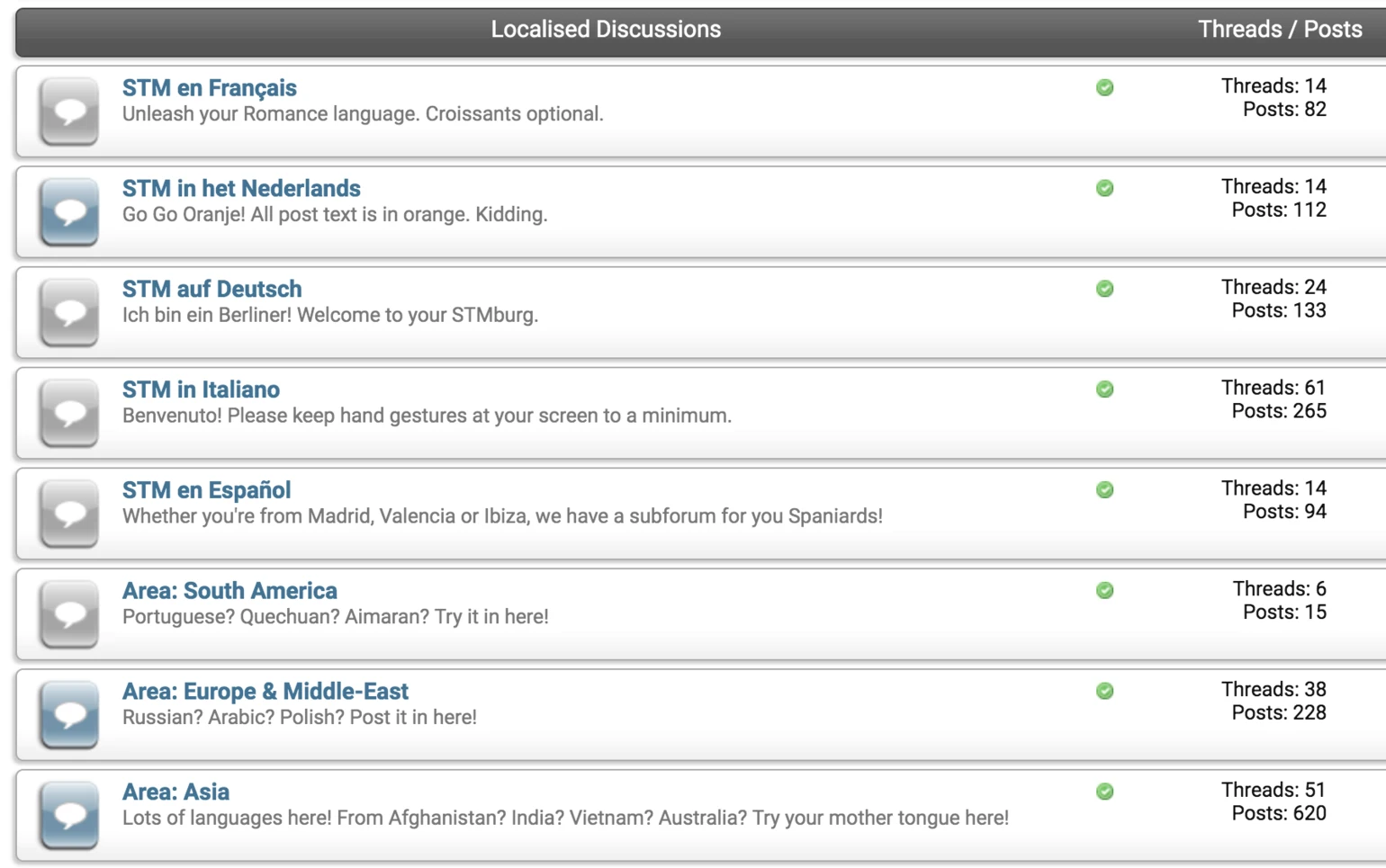 LOCAL LANGUAGES ON STM FORUM 